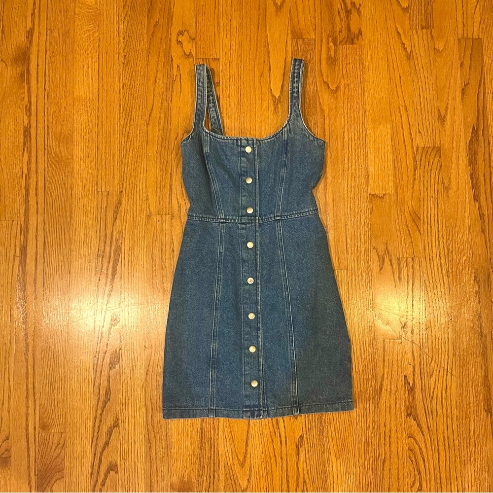 ASOS Denim Dress with Snap Buttons UK Size 4